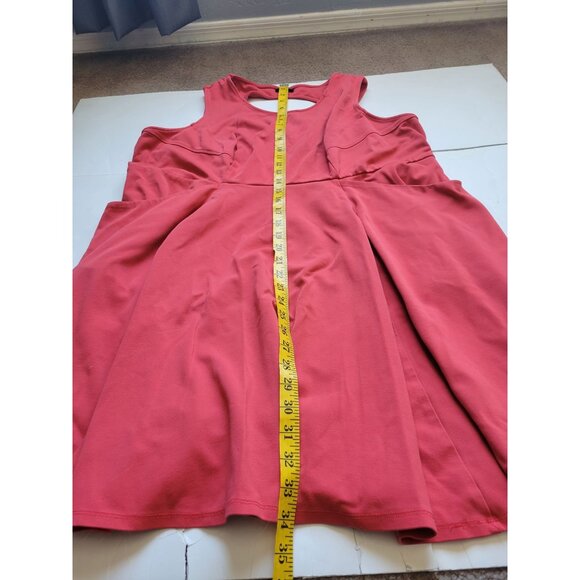 Torrid Red/Orange Knee Length Sleeveless Zipper Pockets Size 4 Casual Date Night - Picture 9 of 11